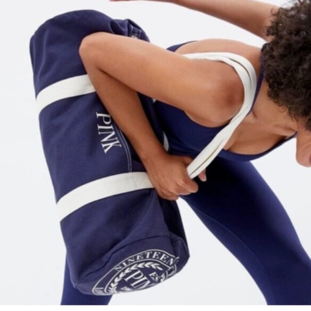 Victoria’s Secret PINK Navy and White Duffel Bag